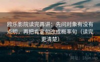 欧乐影院读完再讲：先问对象有没有点明，再把肯定句改成概率句（读完更清楚）