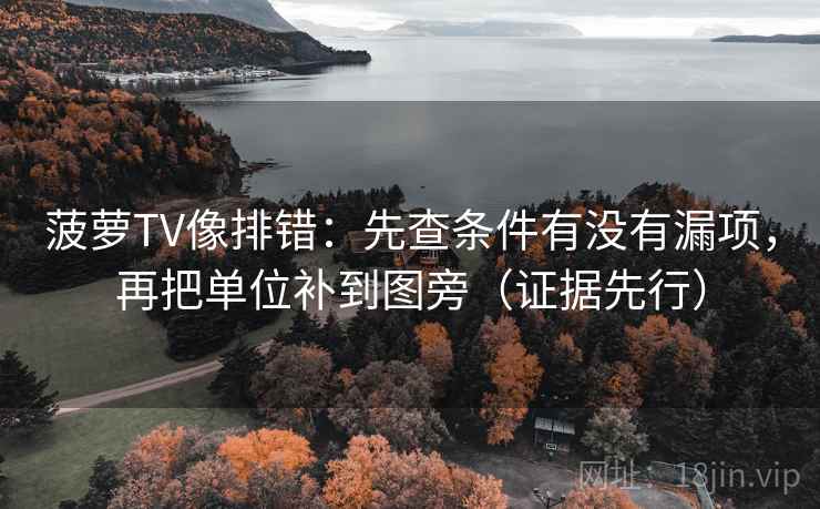 菠萝TV像排错：先查条件有没有漏项，再把单位补到图旁（证据先行）