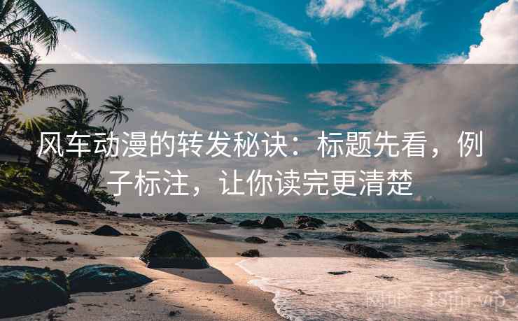 风车动漫的转发秘诀：标题先看，例子标注，让你读完更清楚