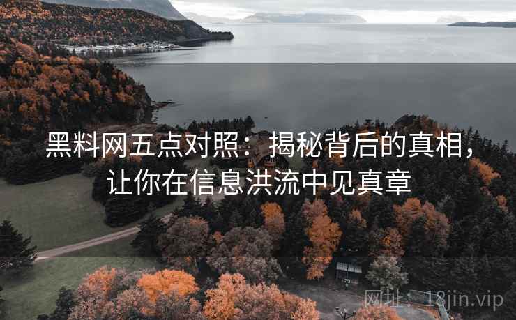 黑料网五点对照:揭秘背后的真相,让你在信息洪流中见真章 黑料网五点对照:揭秘背后的真相,让你在信息洪流中见真章