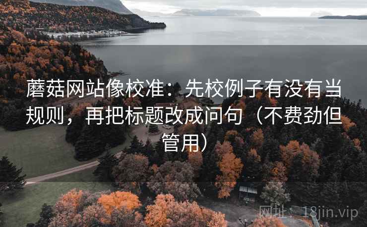 蘑菇网站像校准:先校例子有没有当规则,再把标题改成问句(不费劲但管用) 蘑菇网站像校准:先校例子有没有当规则,再把标题改成问句(不费劲但管用)